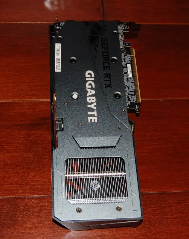 GIGABYTE GeForce RTX 3050 Gaming OC 8G Video Card back view rear