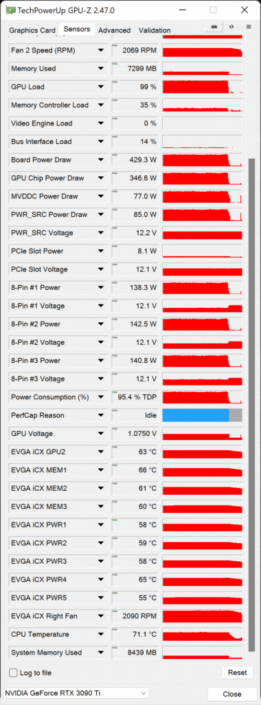 EVGA GeForce RTX 3090 Ti FTW3 Ultra Gaming Review GPUz Default Screenshot