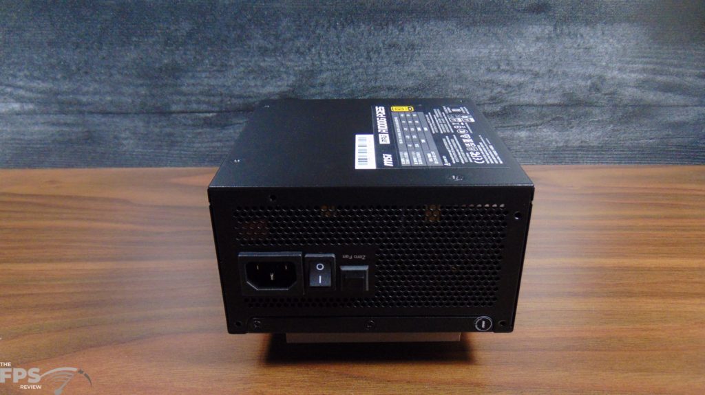 MSI MPG A1000G Power Supply Rear View