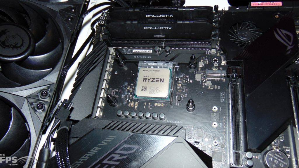 AMD Ryzen 7 5800X CPU installed into motherboard