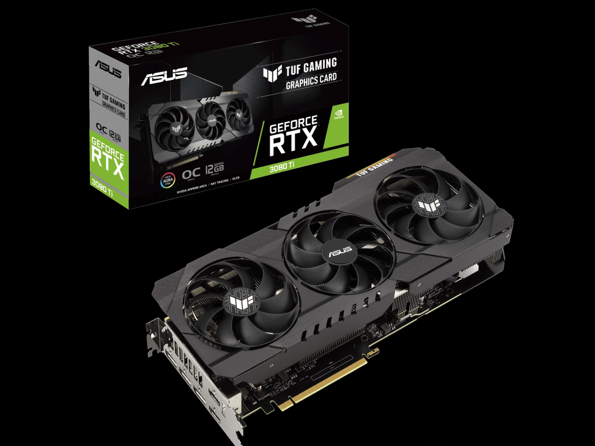 ASUS TUF Gaming GeForce RTX 3080 Ti OC Edition Video Card and Box