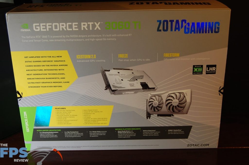 Zotac GAMING GeForce RTX 3060TI AMP-box back
