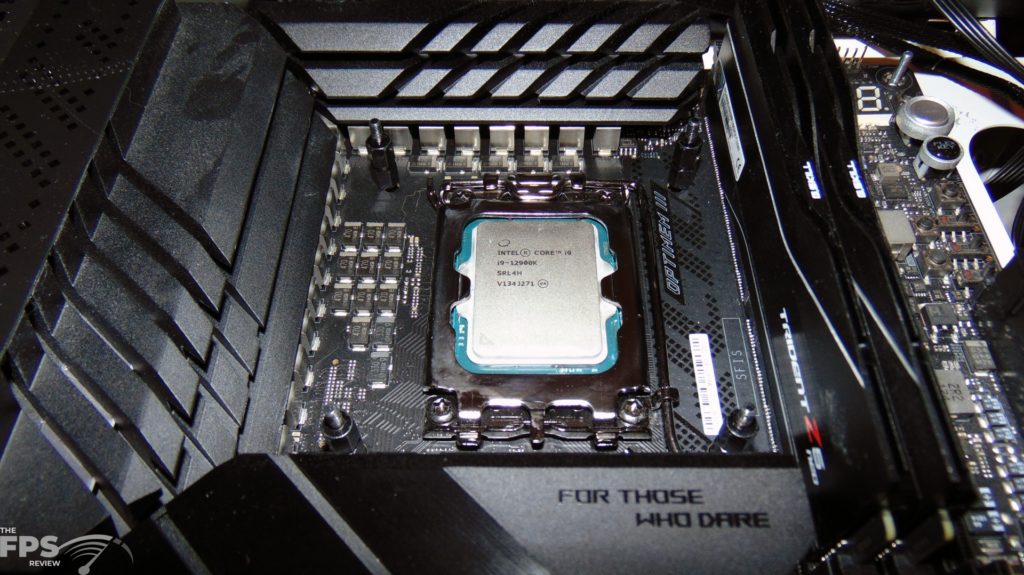 Intel Core i9-12900K installed in motherboard