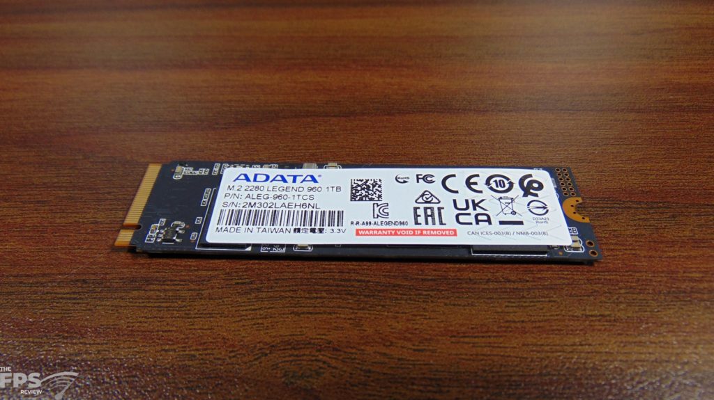 ADATA LEGEND 960 1TB Gen4 x4 M.2 SSD Bottom View