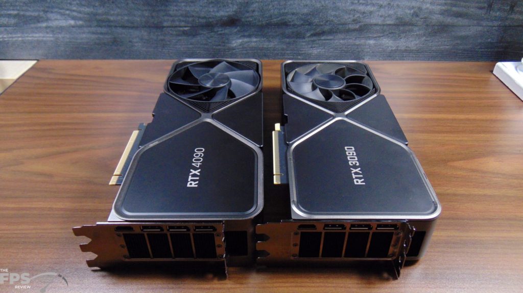 NVIDIA GeForce RTX 4090 Founders Edition Video Card and GeForce RTX 3090 Founders Edition Video Card side-by-side