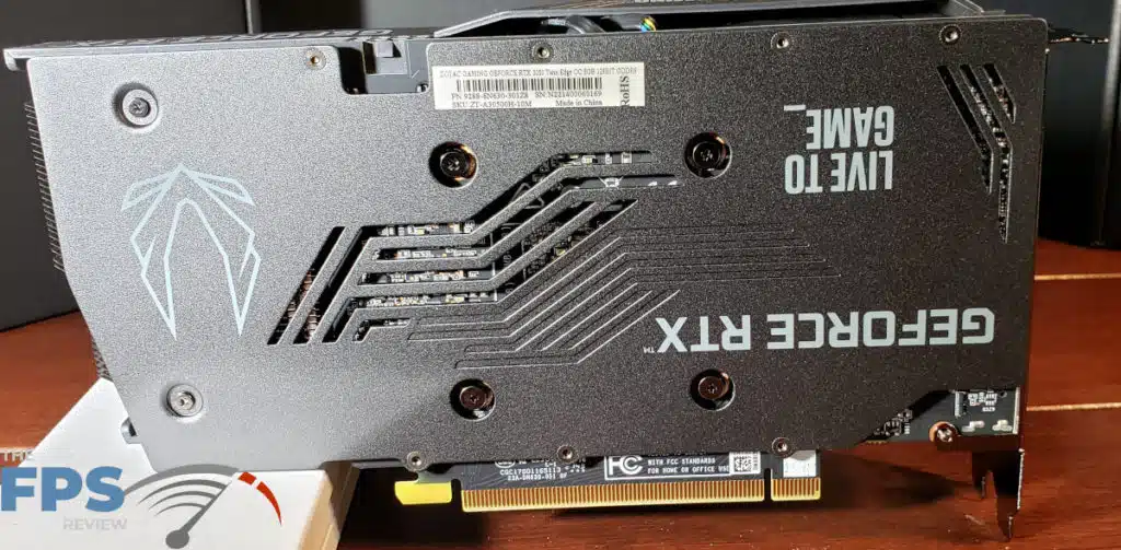 ZOTAC Gaming GeForce RTX 3050 Twin Edge OC: video card back standing