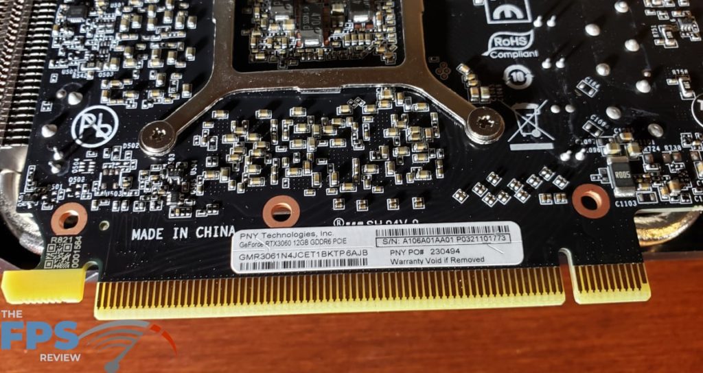PNY GeForce RTX 3060 12GB XLR8 Gaming Revel- manufacturer sticker