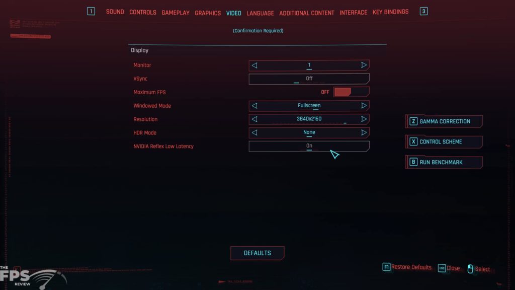 Cyberpunk 2077 NVIDIA Reflex screenshot