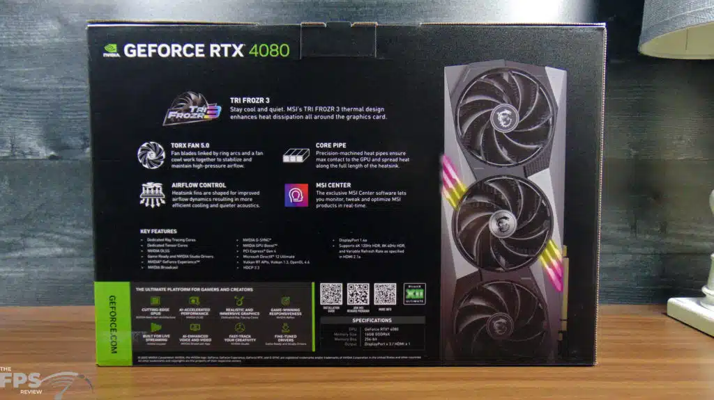 MSI GeForce RTX 4080 16GB GAMING X TRIO box back