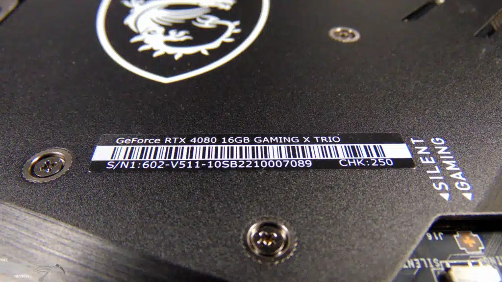 MSI GeForce RTX 4080 16GB GAMING X TRIO label