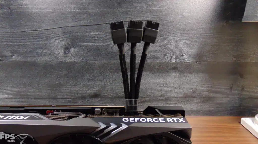 MSI GeForce RTX 4080 16GB GAMING X TRIO 16-pin power adapter installed