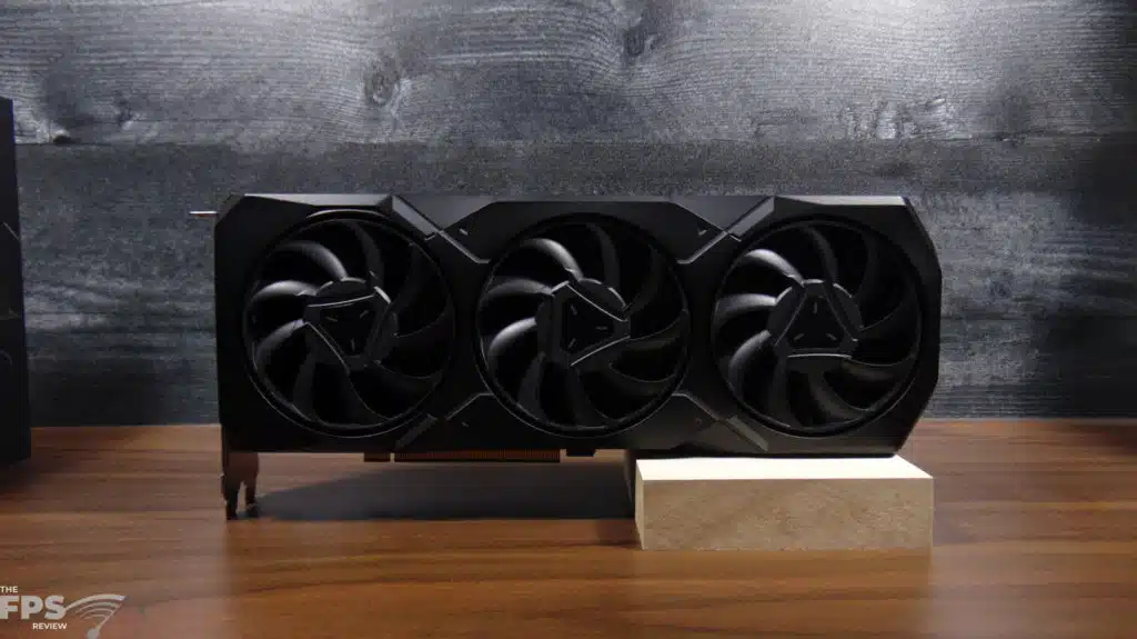 AMD Radeon RX 7900 XT Video Card Front View upright on Desk