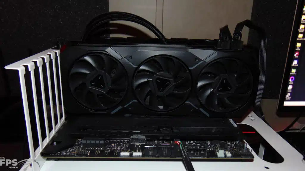 AMD Radeon RX 7900 XT Video Card Installed in Computer Front View