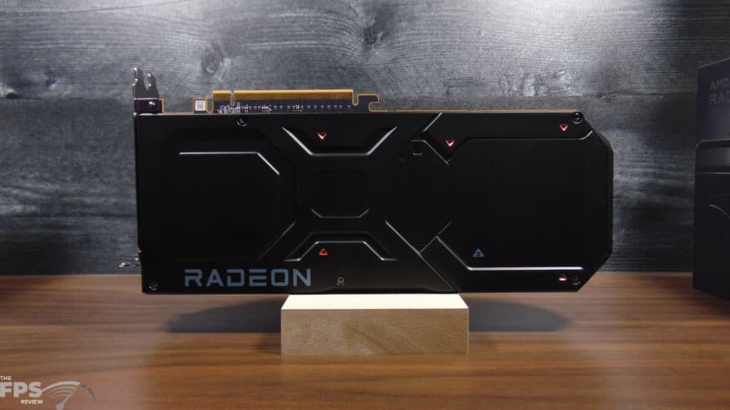 AMD Radeon RX 7900 XTX Video Card Back View Upright on Desk
