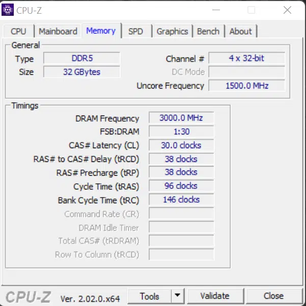 AMD Ryzen 7 7700X CPU CPU-Z Screenshot