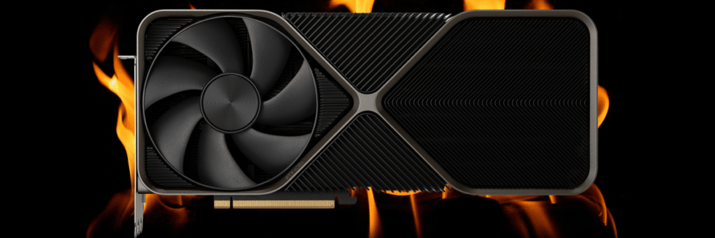 NVIDIA GeForce RTX 4080 Founders Edition with Flames in the Background