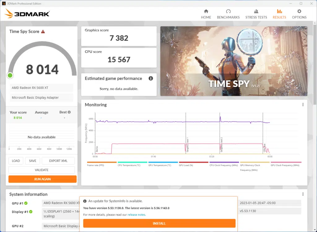 3DMark Result - Time Spy