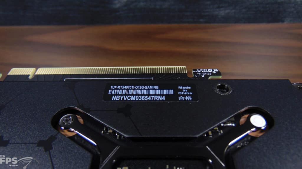 ASUS TUF Gaming GeForce RTX 4070 Ti 12GB OC Edition Label