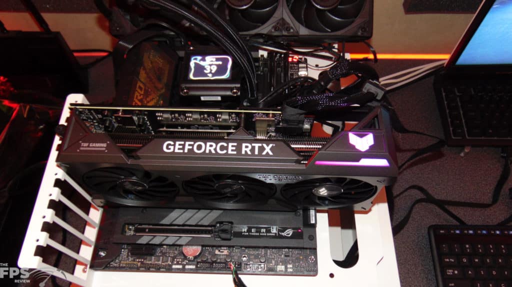 ASUS TUF Gaming GeForce RTX 4070 Ti 12GB OC Edition Installed in Computer Top View