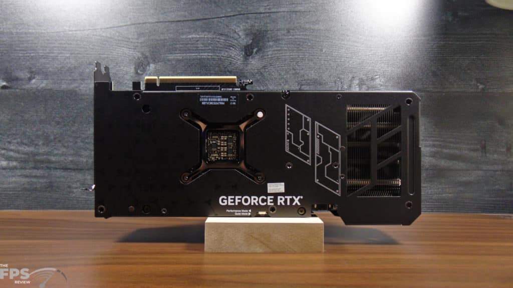 ASUS TUF Gaming GeForce RTX 4070 Ti 12GB OC Edition Card Sitting Upright on Desk Back View