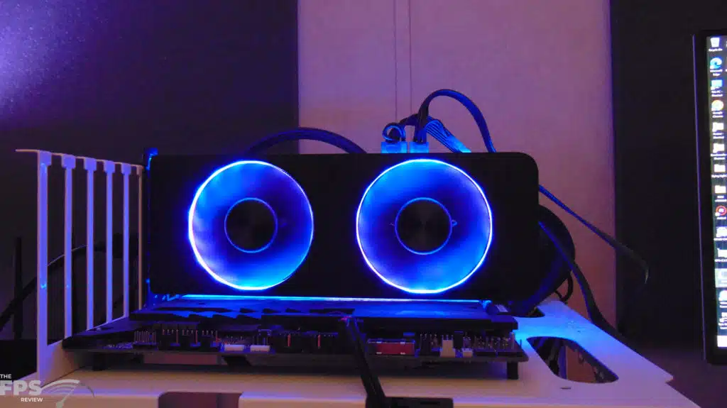 Intel Arc A770 16GB Limited Edition Video Card Installed in Compute with RGB in the dark