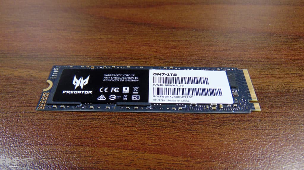 Acer Predator 1TB Gen4 x4 M.2 SSD Top View