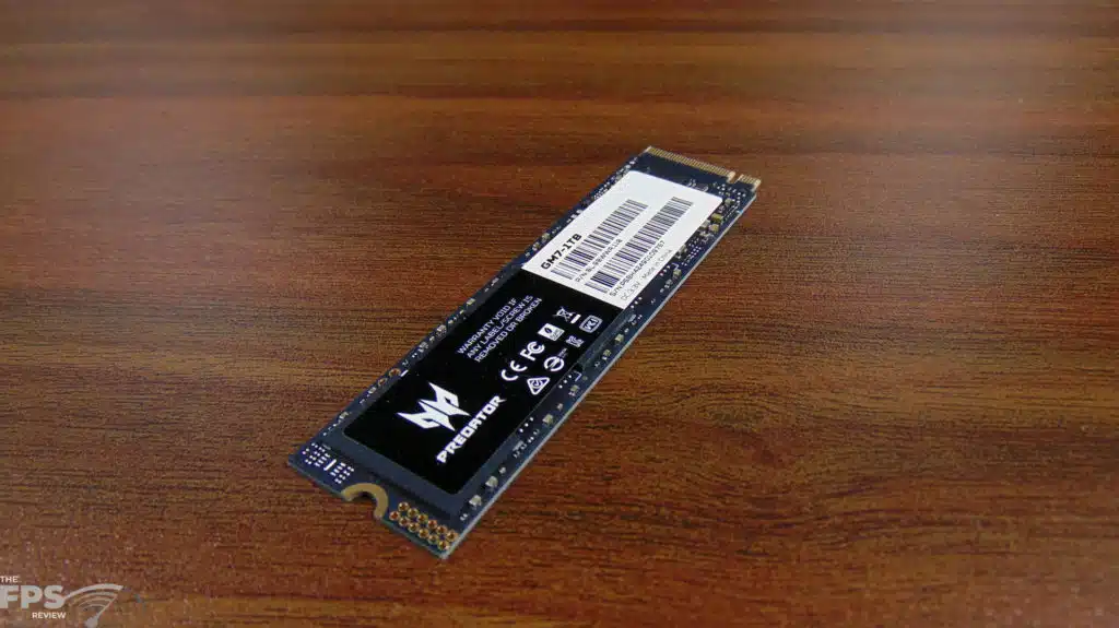 Acer Predator 1TB Gen4 x4 M.2 SSD Top View Angled