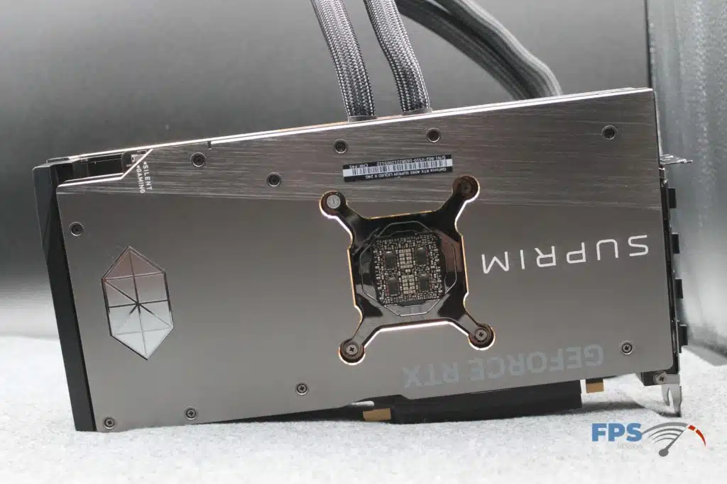 MSI RTX 4090 SUPRIM LIQUID X back of card picture