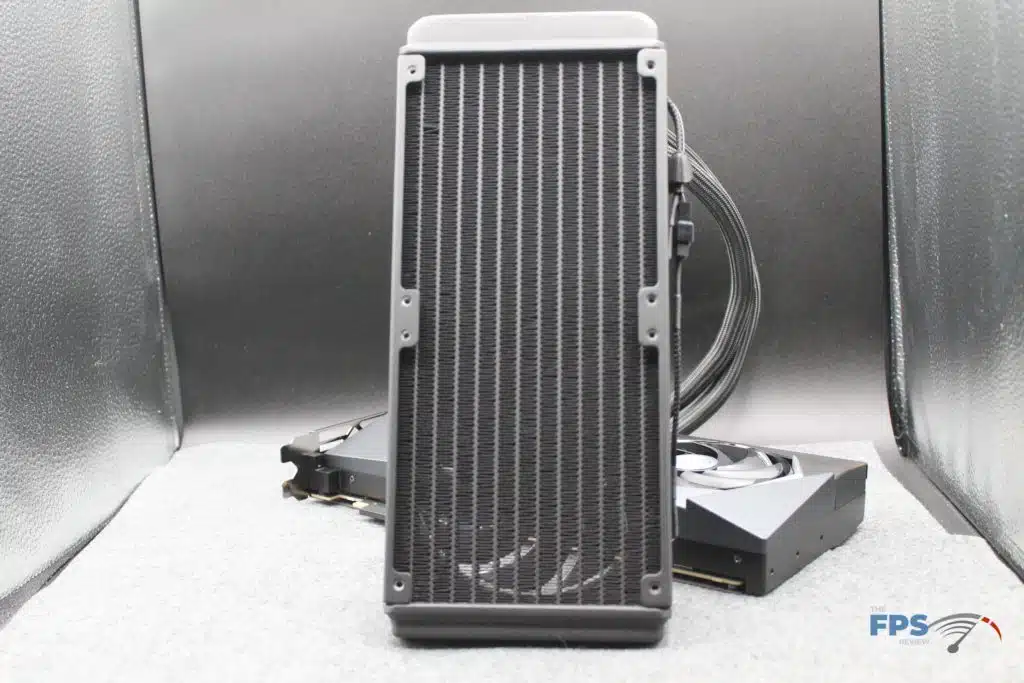 MSI RTX 4090 SUPRIM LIQUID X backside of radiator picture