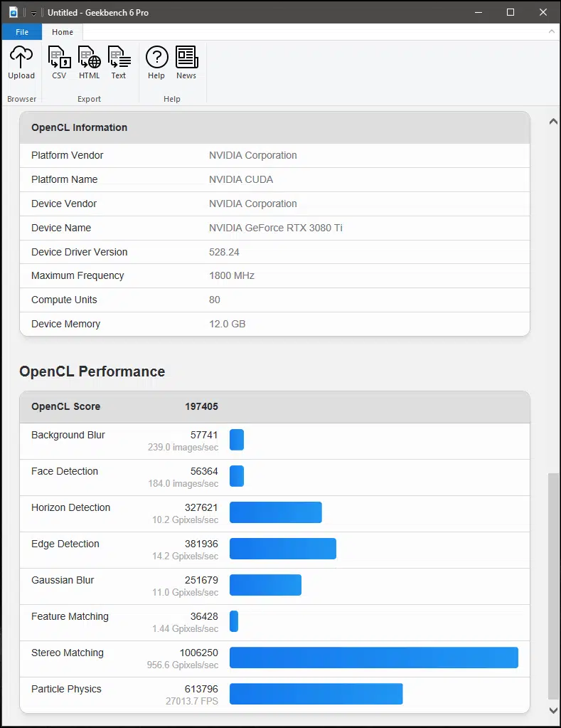 Geekbench 6 GPU Compute Benchmark OpenCL Screenshot