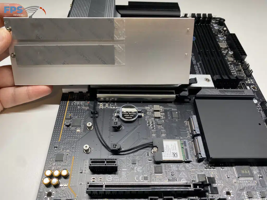 GIGABYTE B650 AERO G Lower M.2 slots with cover