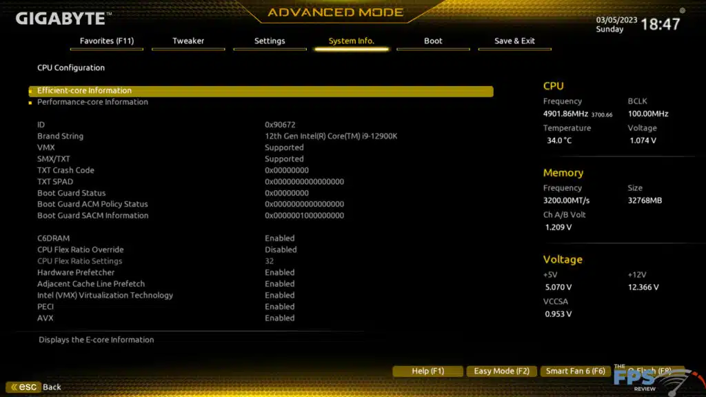 GIGABYTE Z690 GAMING X UEFI BIOS Image.
