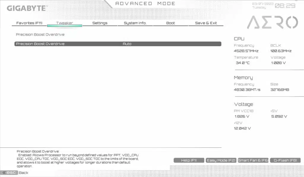 GIGABYTE B650 AERO G BIOS