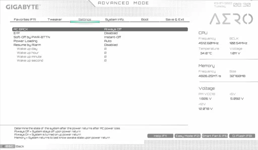 GIGABYTE B650 AERO G BIOS