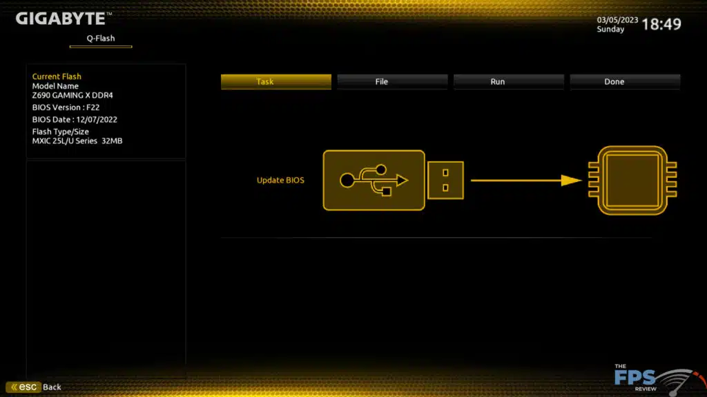 GIGABYTE Z690 GAMING X UEFI BIOS Image.