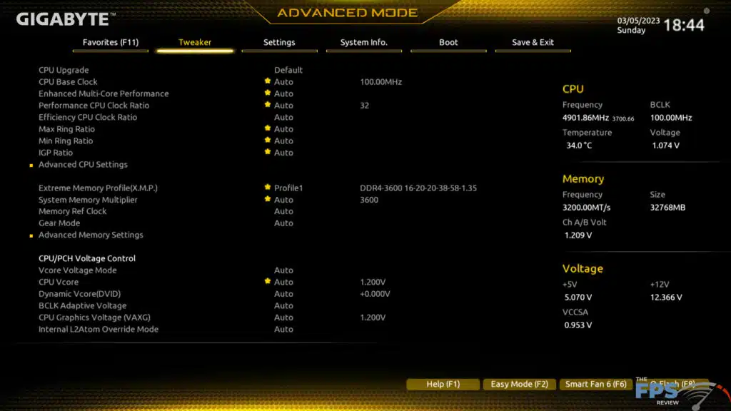 GIGABYTE Z690 GAMING X UEFI BIOS Image.