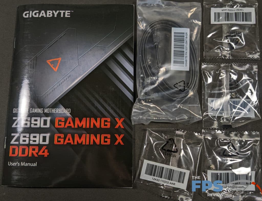 GIGABYTE Z690 GAMING X Motherboard Accessories.