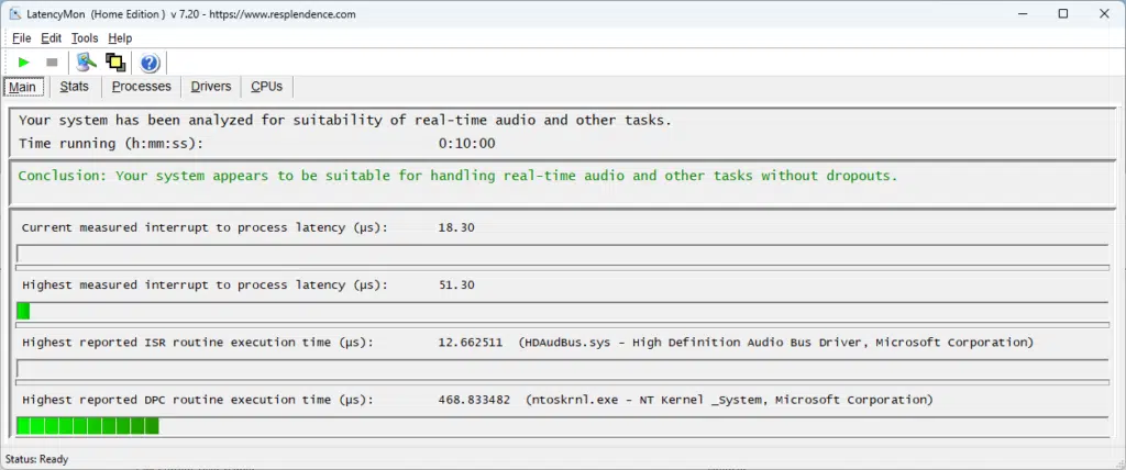 LatencyMon Output
