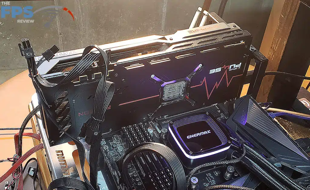 SAPPHIRE PULSE AMD Radeon RX 7900 XT: card on test bench back side