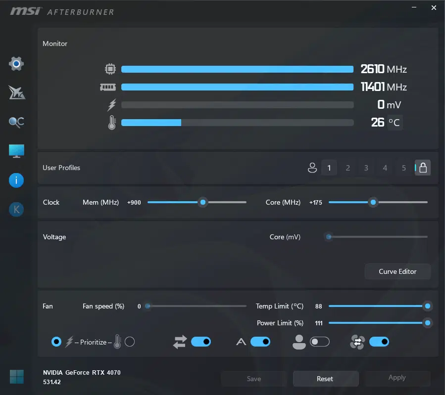 MSI GeForce RTX 4070 GMING X Trio 12G : AB screenshot