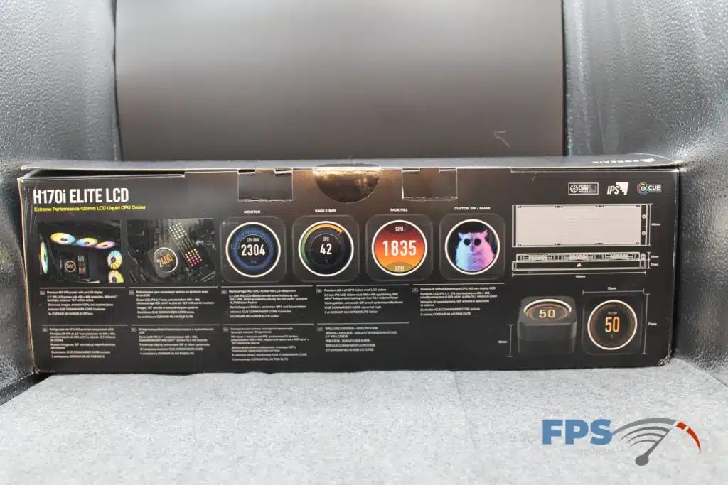 CORSAIR H170i ELITE LCD box rear view