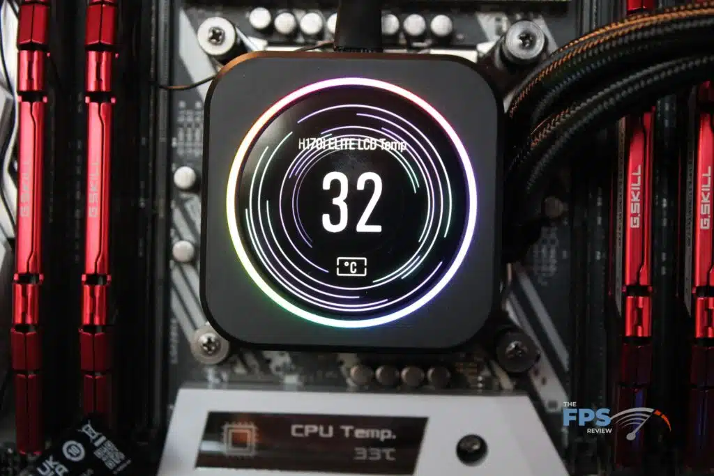  CORSAIR H170i ELITE LCD waterblock installed