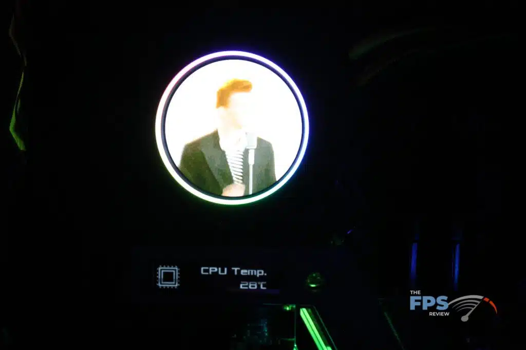 CORSAIR H170i ELITE LCD showing an animated gif