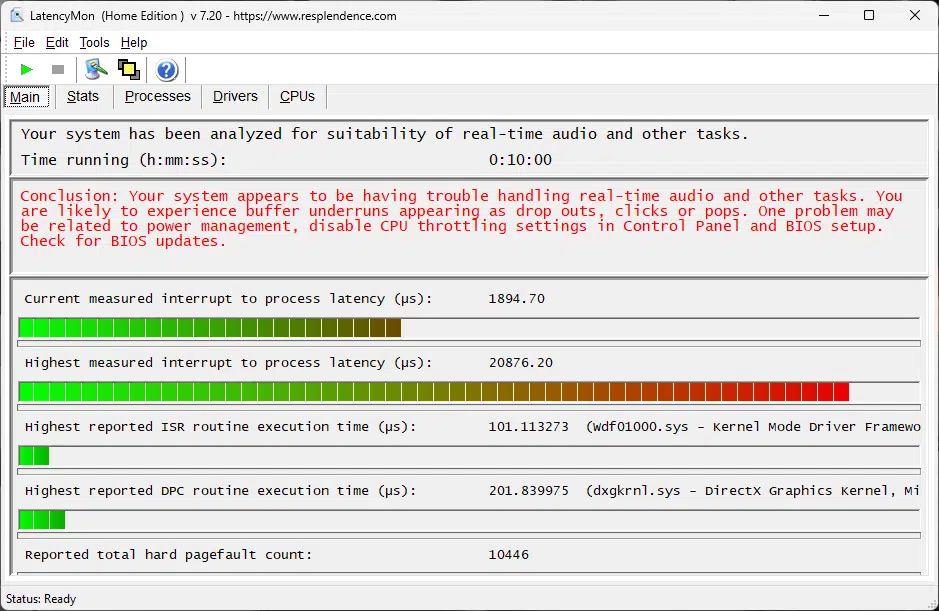 ASUS PRIME B760-PLUS D4 DPC Latency Test Results.