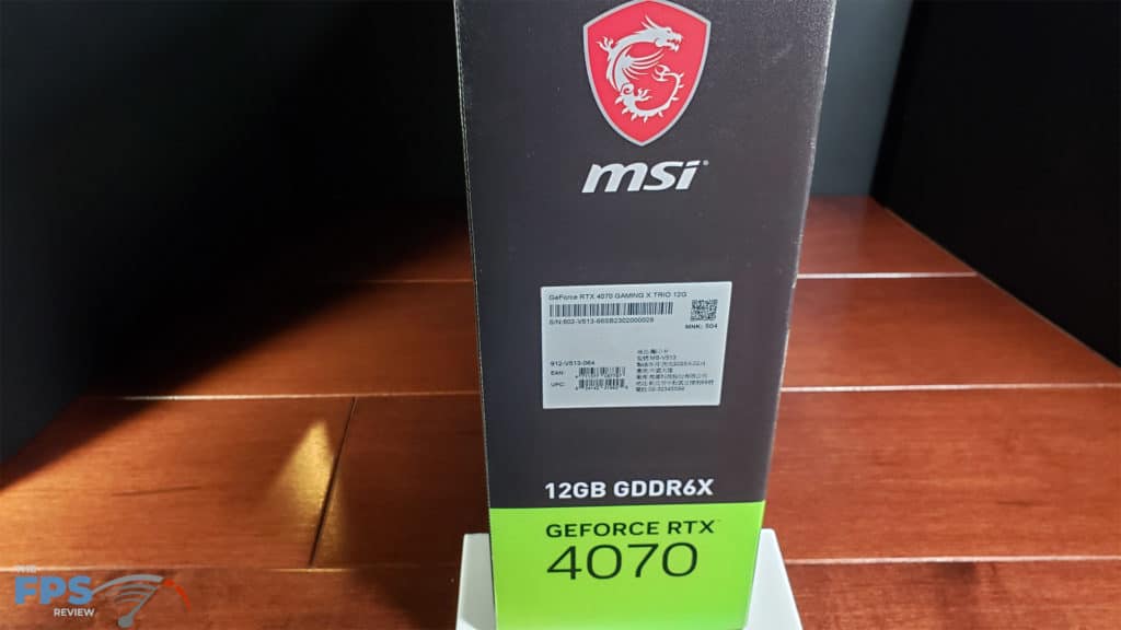 MSI GeForce RTX 4070 GMING X Trio 12G : box label
