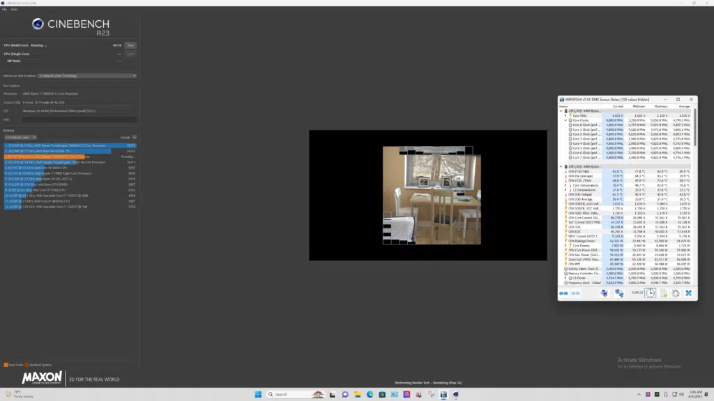 AMD Ryzen 7 7800X3D CPU Clock Frequency
