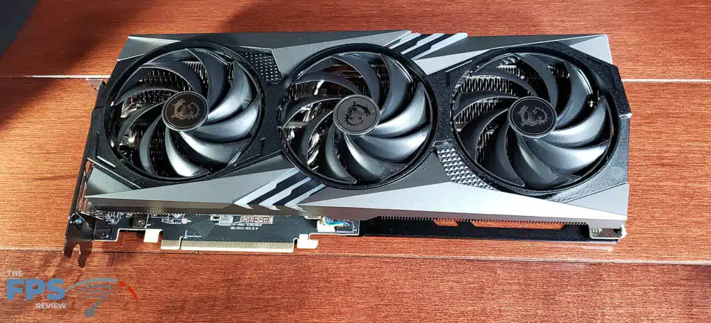 MSI GeForce RTX 4070 GMING X Trio 12G : card, top down inside edge