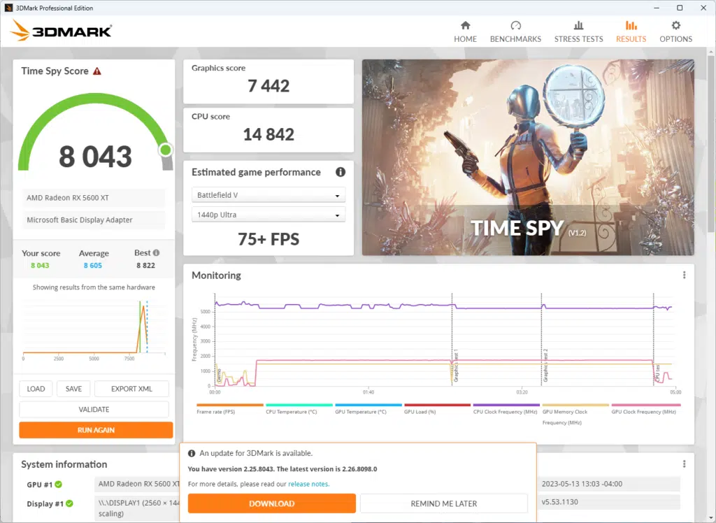 3DMark Time Spy Result