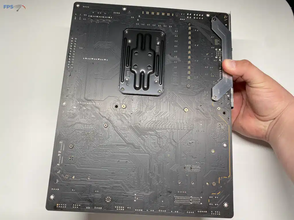 B650E PG Riptide WiFi Rear of motherboard