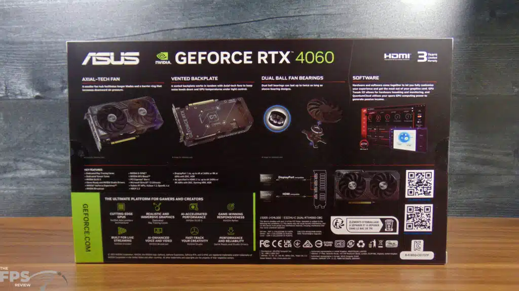 ASUS Dual GeForce RTX 4060 OC Edition Box Back